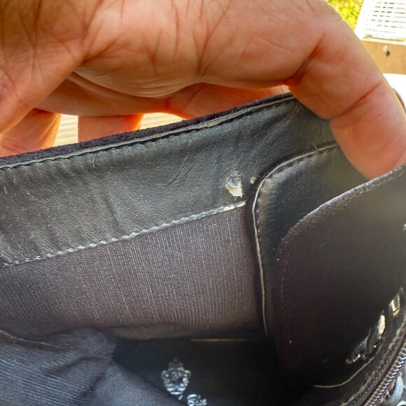 French Blu Black Velvet Lace-Up Ankle Boots With Side Zipper size 40 - Picture 6 of 6